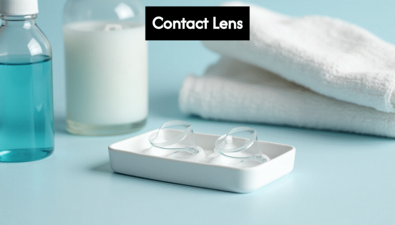 contact lenses  solution  case  and hand towel. fu8YhqW9xzu6kYY8bWWCH