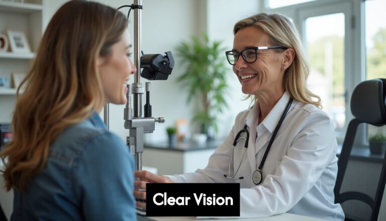 community optician assisting patient in modern clinic FitED uVMTPcJhLkvFYmQ