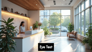 modern optometry clinic entrance with receptionist nNQJC70XJrc91VwoY OQj
