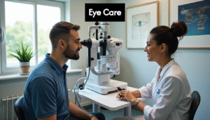 patient receiving an eye check at optician 0RiTxnZVwMTY0yi8tuRW