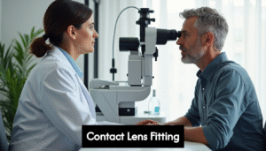person undergoing contact lens fitting in optometrist office JWnExA O5Lyyrl8yF tjQ